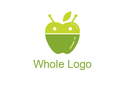 android mix with apple logo