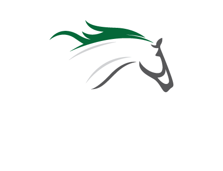 horse head with green mane icon