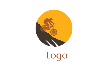 cycling down a mountain logo