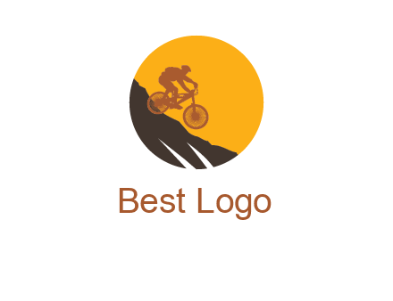 cycling down a mountain logo