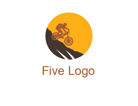 cycling down a mountain logo
