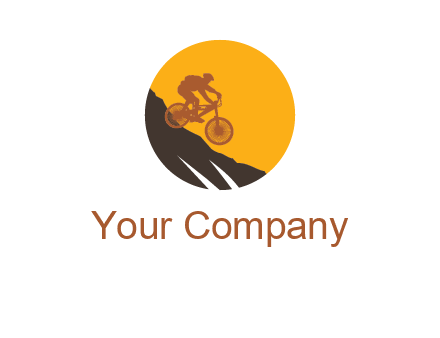 cycling down a mountain logo
