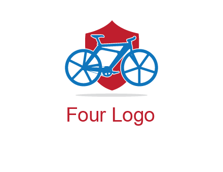 bicycle over a shield logo