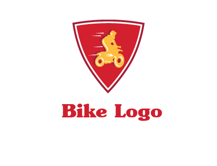 motorbike in shield logo