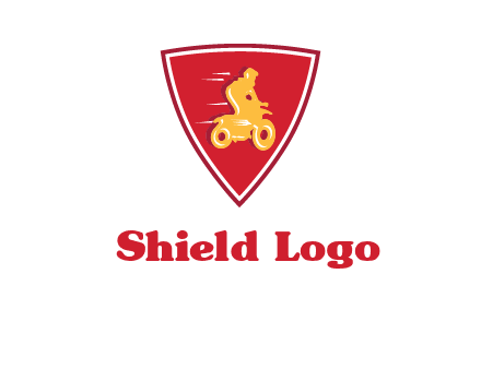 motorbike in shield logo