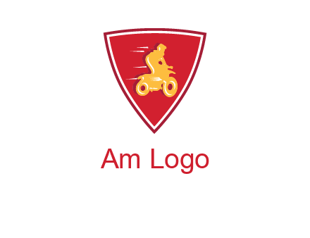 motorbike in shield logo