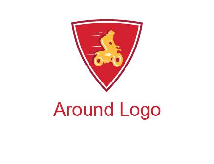 motorbike in shield logo