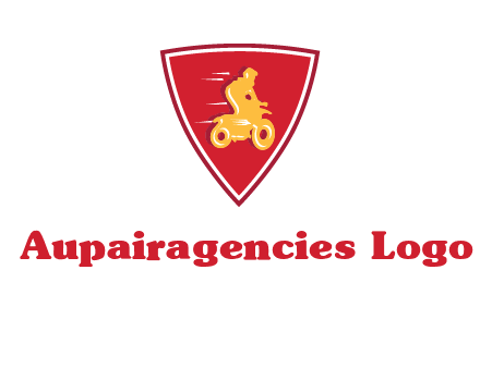 motorbike in shield logo