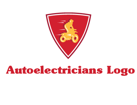 motorbike in shield logo