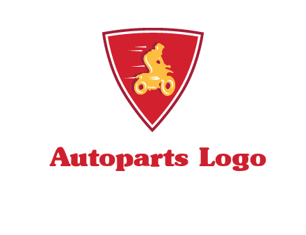 motorbike in shield logo