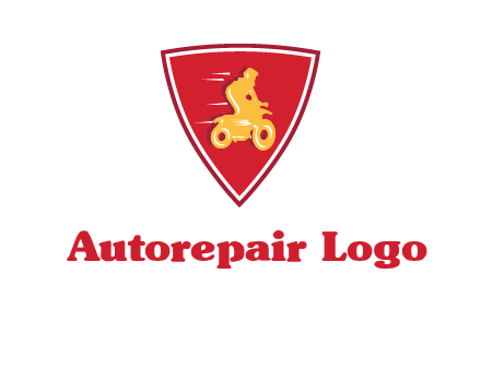 motorbike in shield logo