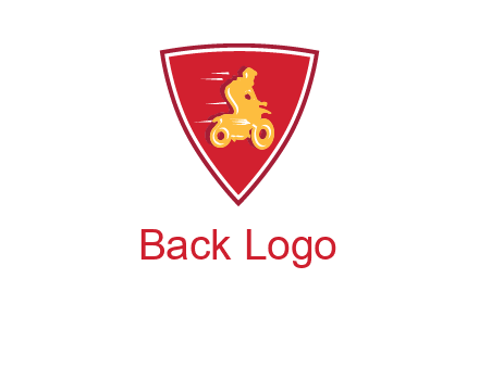 motorbike in shield logo