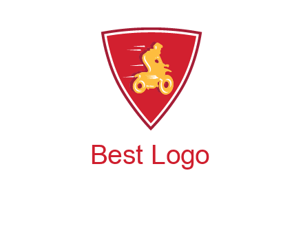motorbike in shield logo