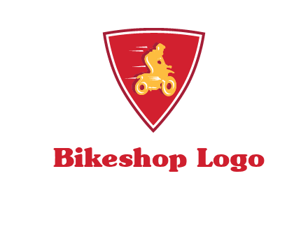 motorbike in shield logo