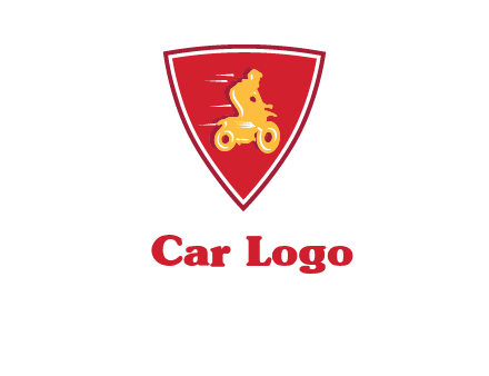 motorbike in shield logo