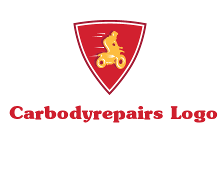 motorbike in shield logo