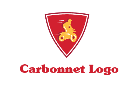 motorbike in shield logo