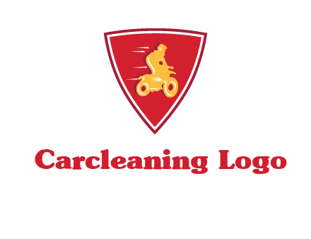 motorbike in shield logo
