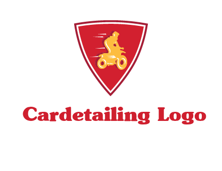 motorbike in shield logo