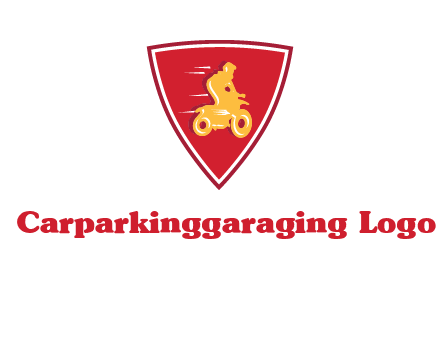 motorbike in shield logo