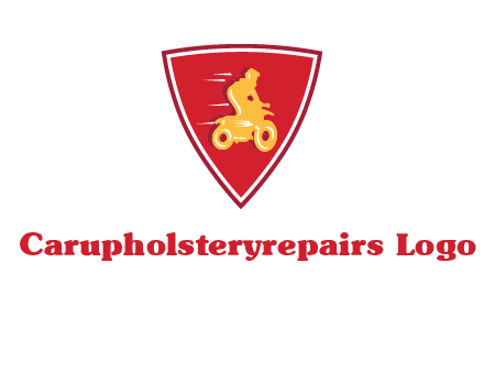 motorbike in shield logo