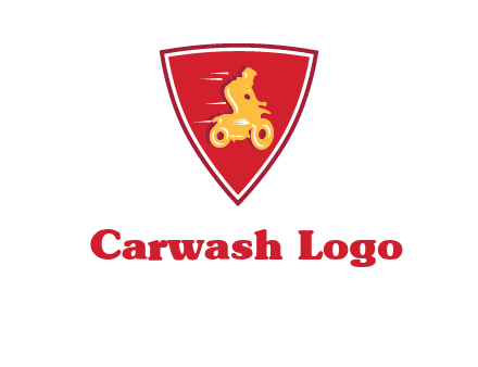 motorbike in shield logo