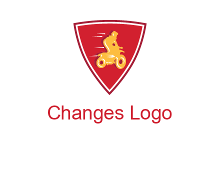 motorbike in shield logo