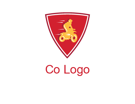 motorbike in shield logo