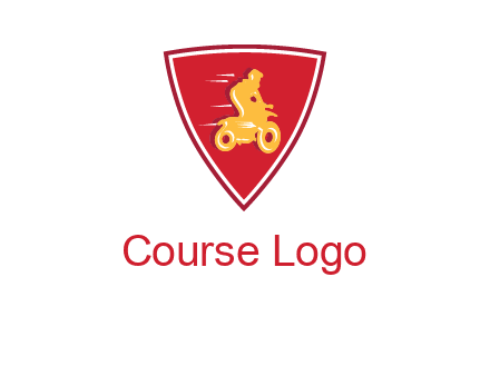 motorbike in shield logo