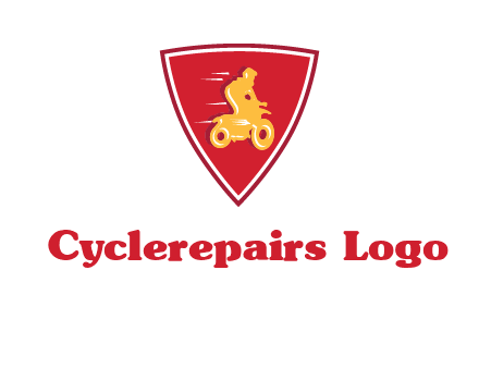 motorbike in shield logo