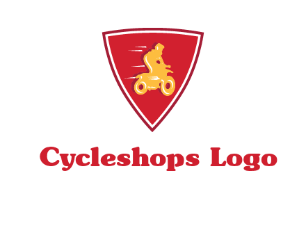 motorbike in shield logo