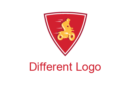 motorbike in shield logo