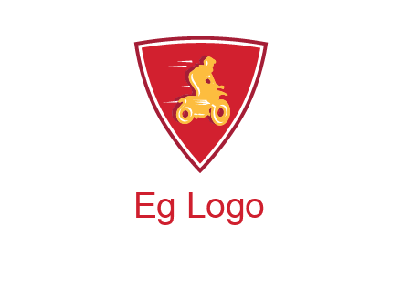 motorbike in shield logo