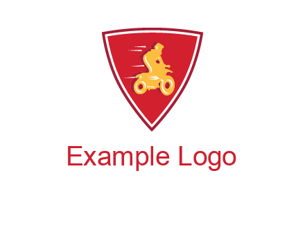 motorbike in shield logo