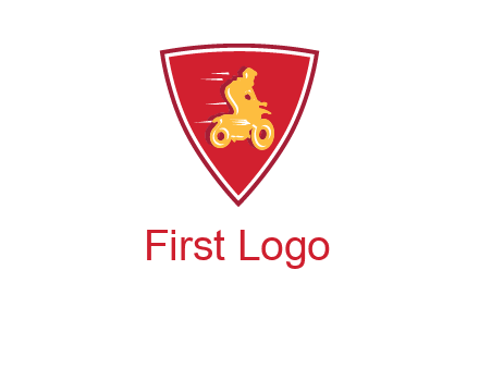 motorbike in shield logo