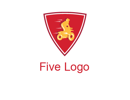 motorbike in shield logo