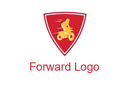 motorbike in shield logo