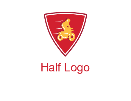 motorbike in shield logo