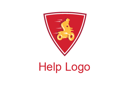 motorbike in shield logo