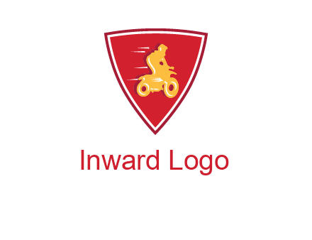 motorbike in shield logo
