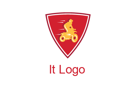 motorbike in shield logo