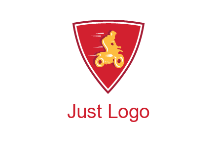 motorbike in shield logo