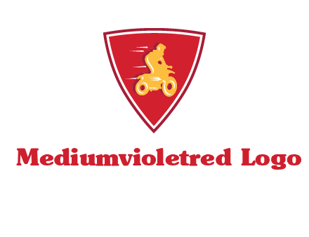 motorbike in shield logo