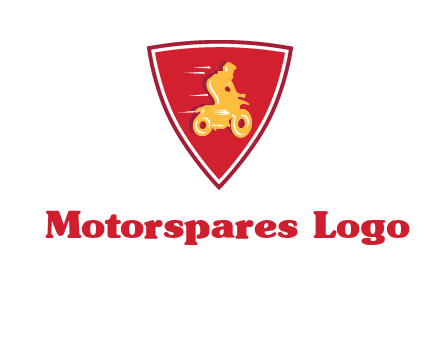 motorbike in shield logo