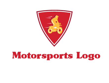 motorbike in shield logo