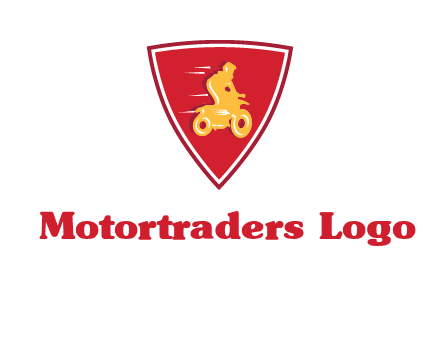 motorbike in shield logo