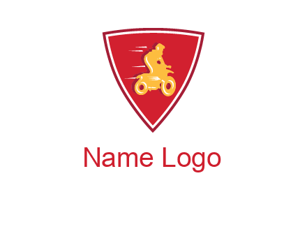 motorbike in shield logo