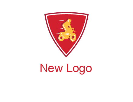 motorbike in shield logo