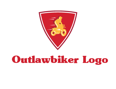 motorbike in shield logo