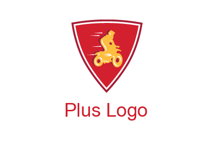motorbike in shield logo
